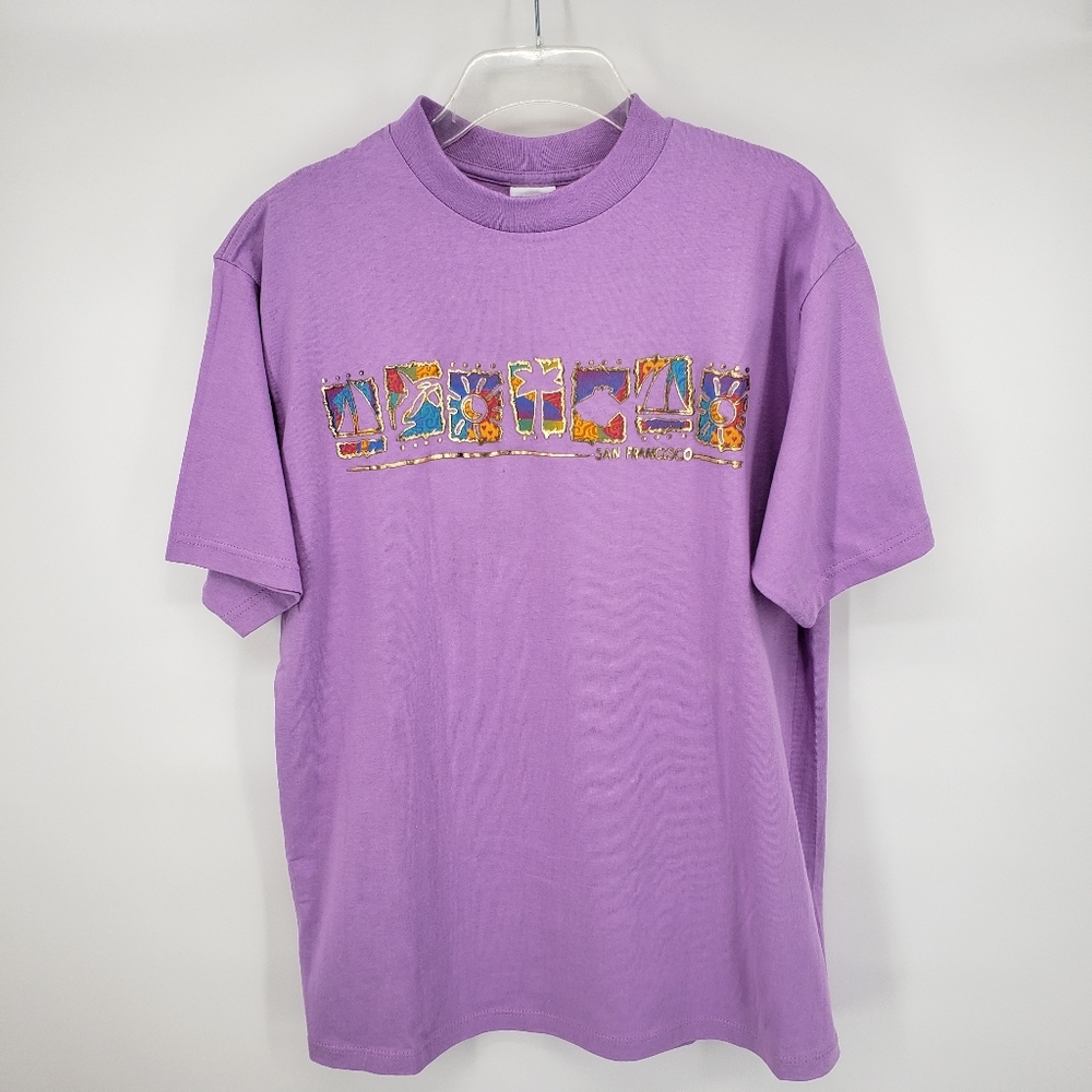 Vintage P.S.I INC San Francisco Graphic T-shirt outlined Puffy Paint Size Large
